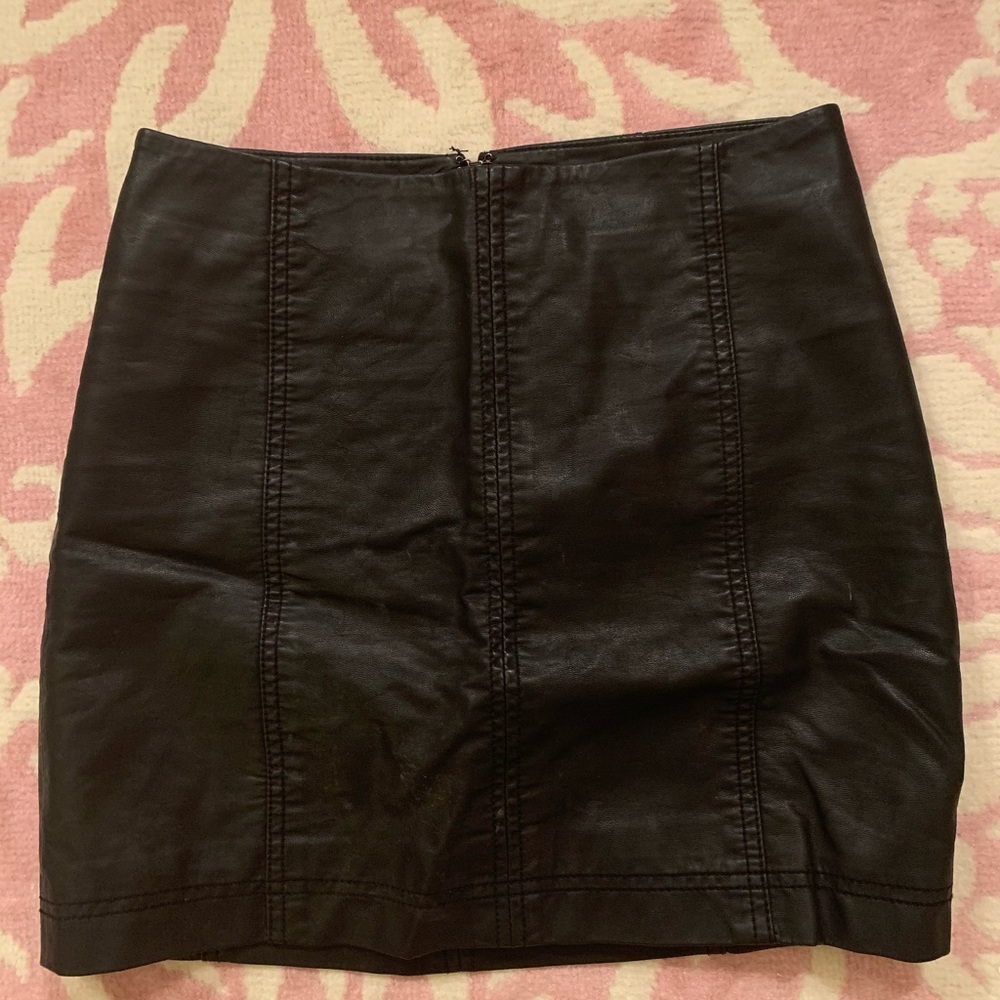 Free people black skirt vegan leather
